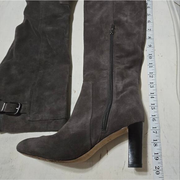 Via Spiga PArca GREY SUEDE KNEE HIGH HEELED BOOTS SIZE 6.5 - Picture 10 of 13